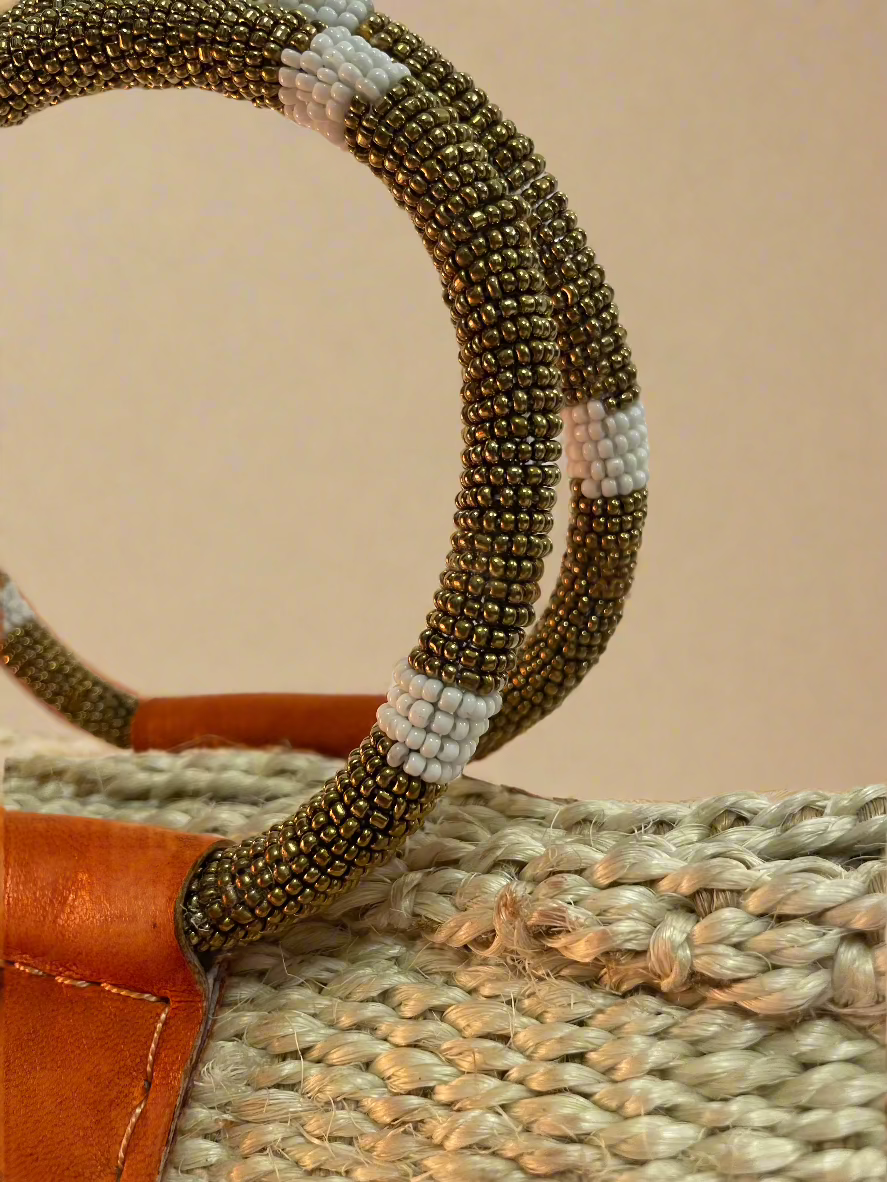 Brown-Beaded Clutch